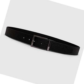 Men's Ecco Italian Reverse Belts Black | USA 812UZG